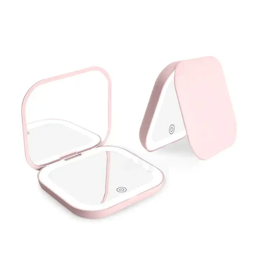 Compact LED Lighted Travel Makeup Mirror