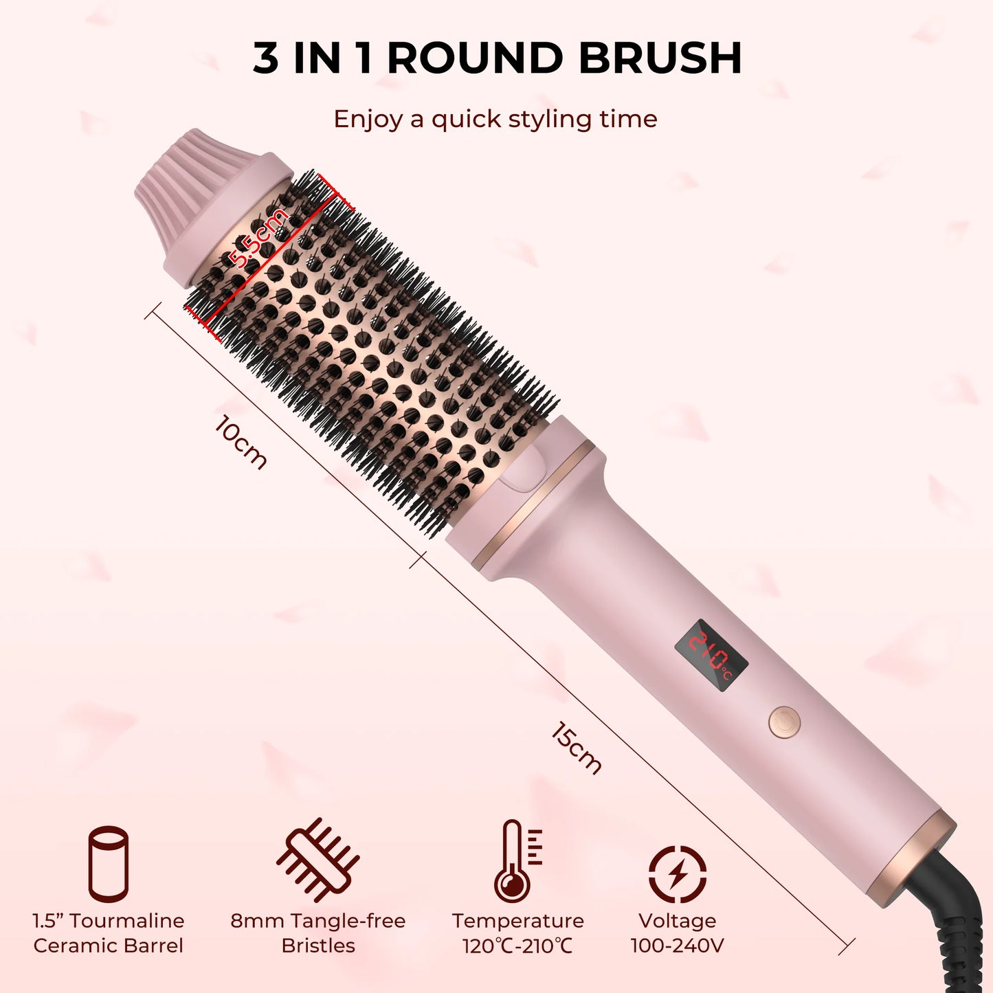 3-in-1 Heated Curling Brush